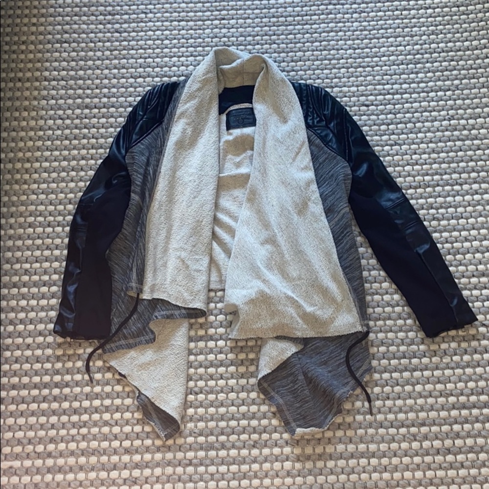 BLANKNYC Drape Front Leather Jacket